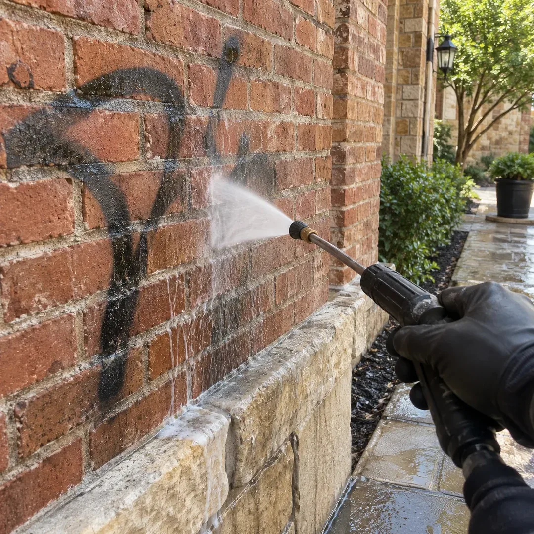 Graffiti removal from brick