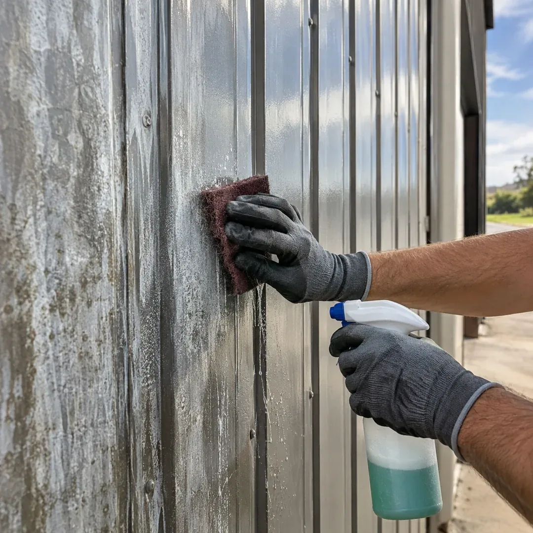 Paint oxidation removal from metal panels