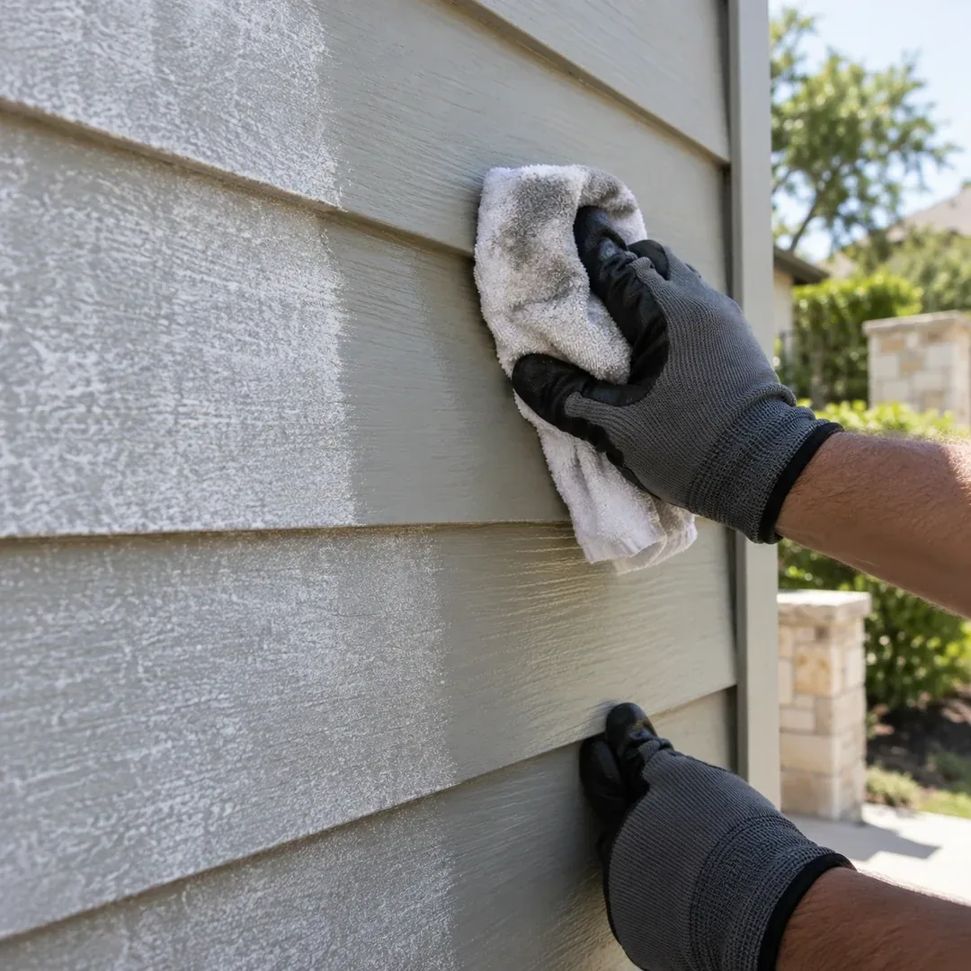 Paint oxidation treatment on siding