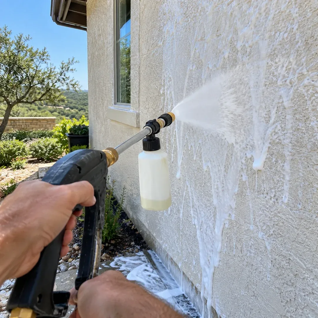 Gentle soft washing on residential siding