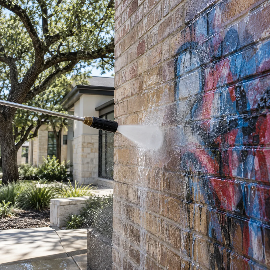 Graffiti Removal service planning for an Austin property