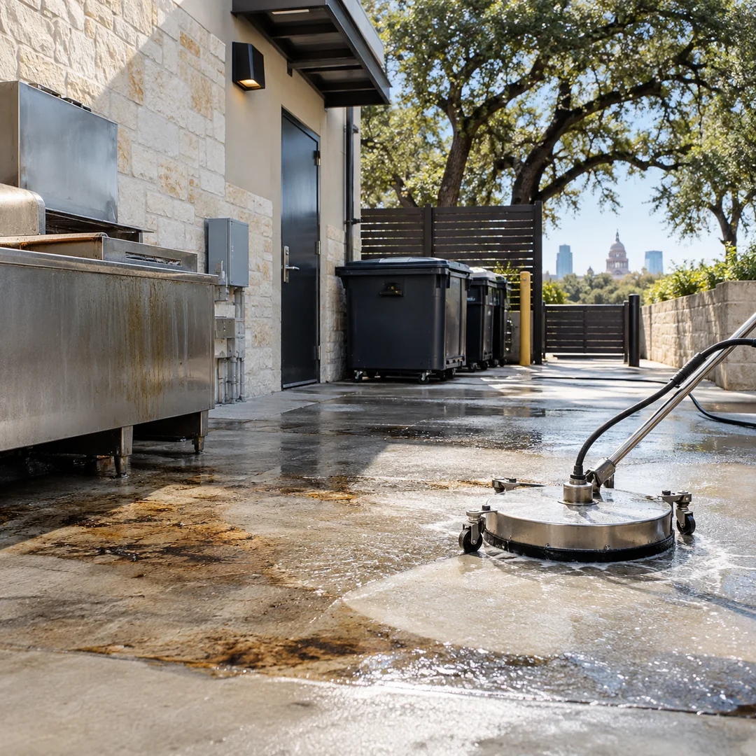 Degreasing service planning for an Austin property