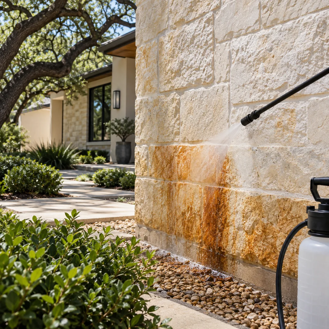 Mineral Stain Removal service planning for an Austin property