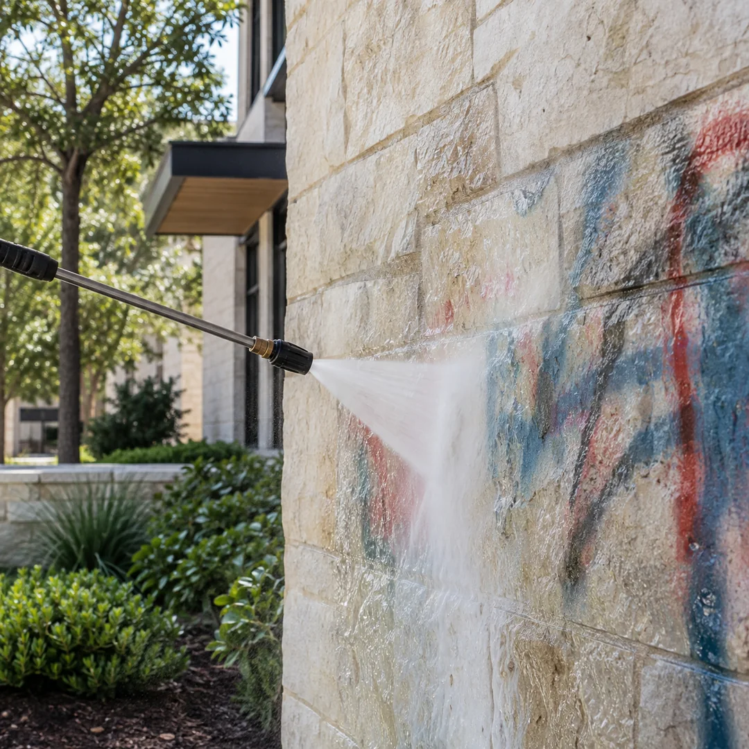 Graffiti Removal service planning for a Georgetown property