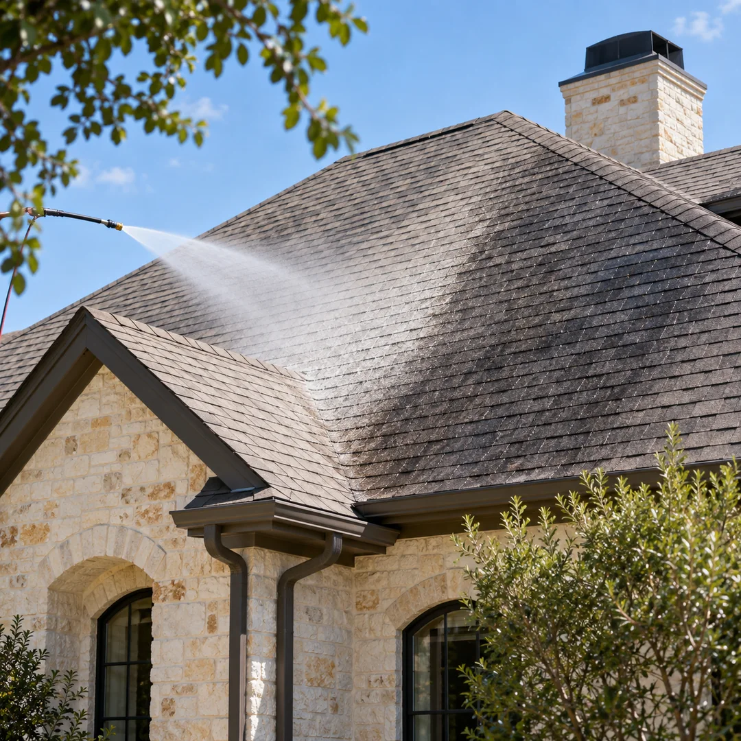 Roof Washing service planning for a Georgetown property