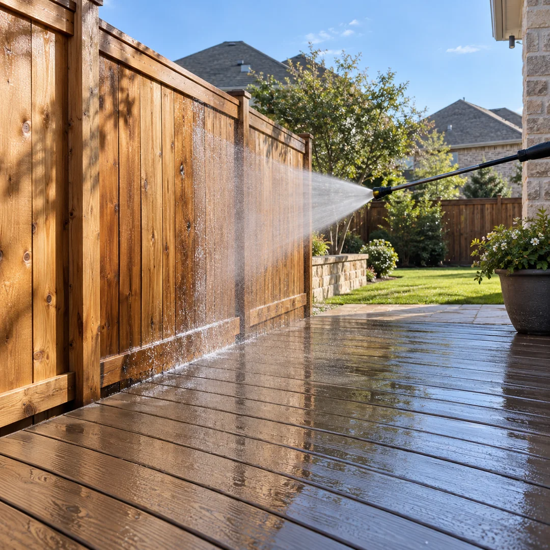 Deck & Fence Cleaning service planning for a Pflugerville property