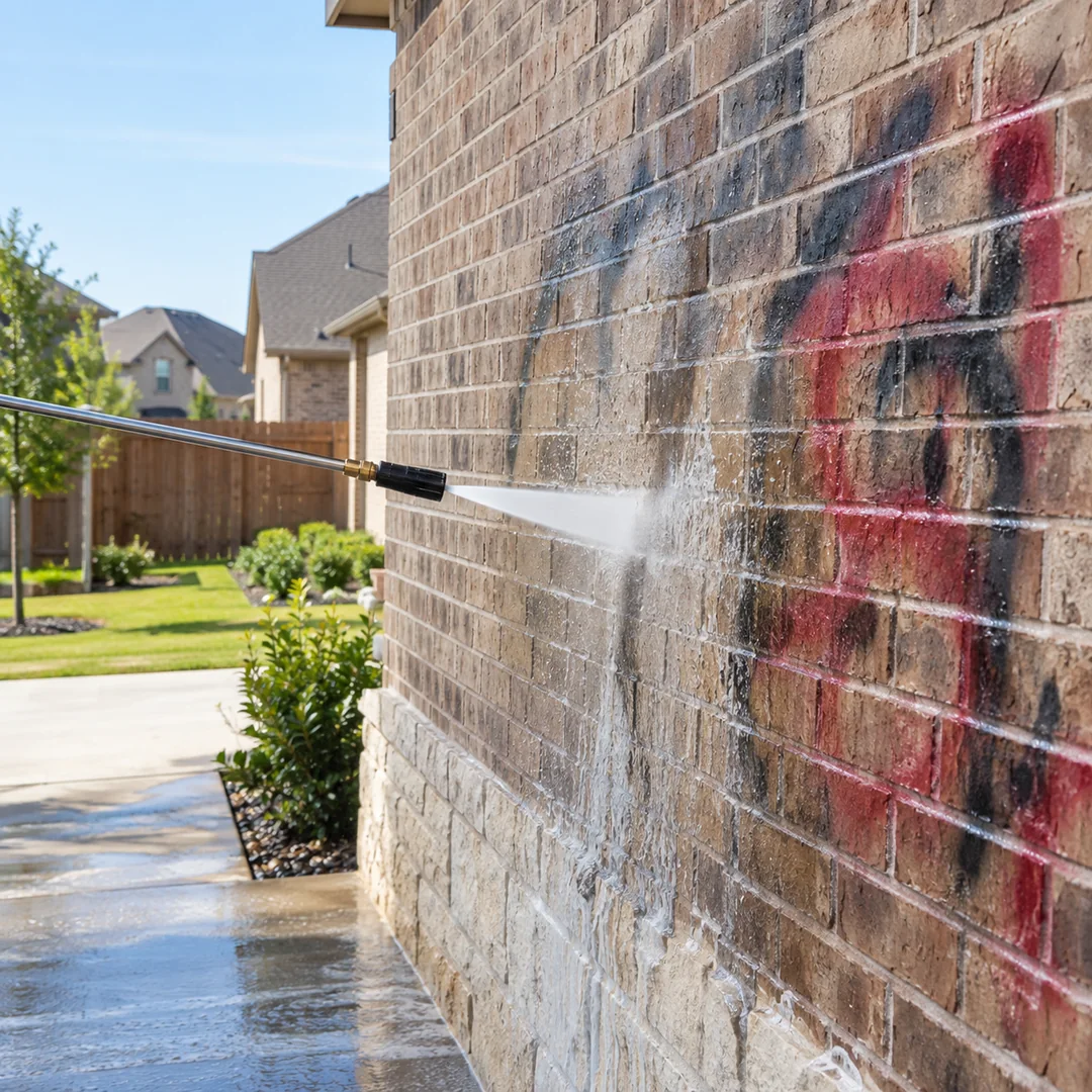 Graffiti Removal service planning for a Pflugerville property