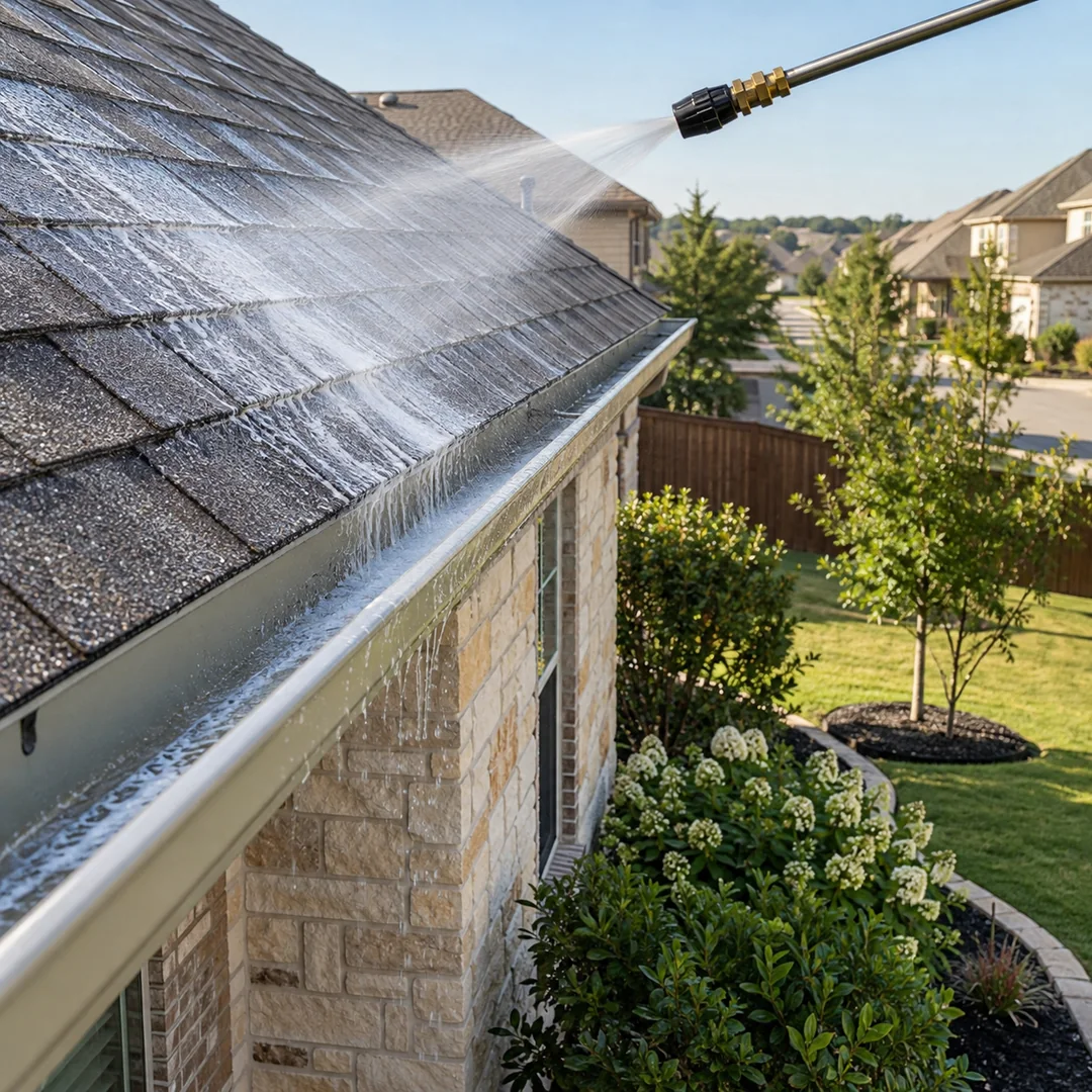 Detailed roof washing service planning in Pflugerville