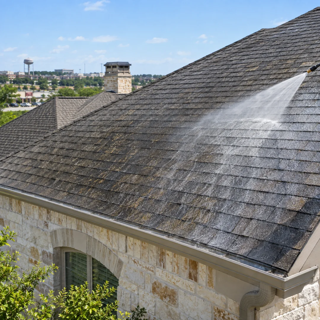 Roof Washing service planning for a Round Rock property