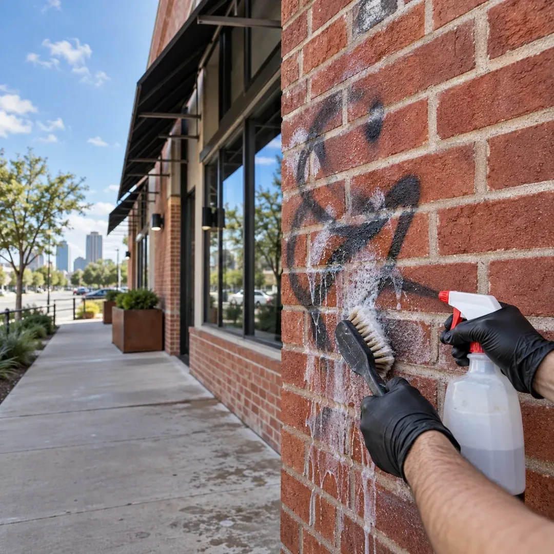 Graffiti removal from brick