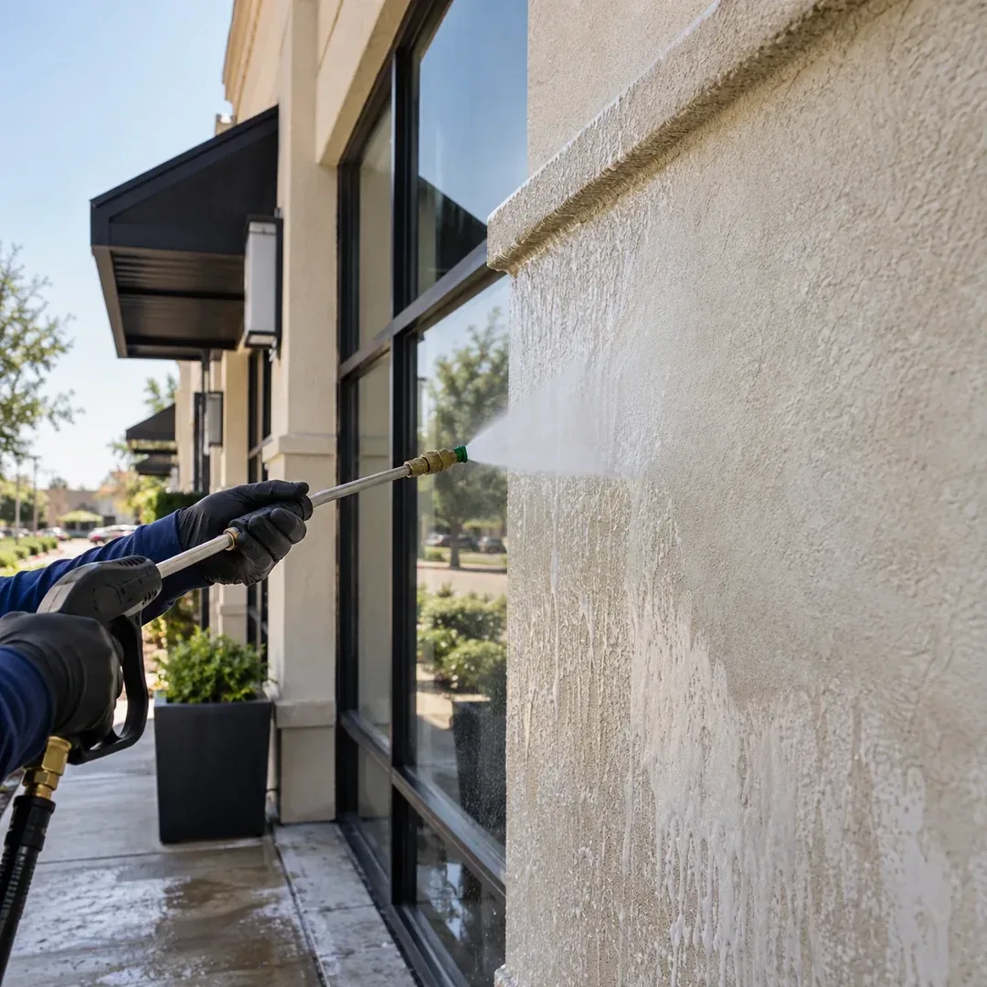 Soft washed stone home exterior by No Pressure SoftWash