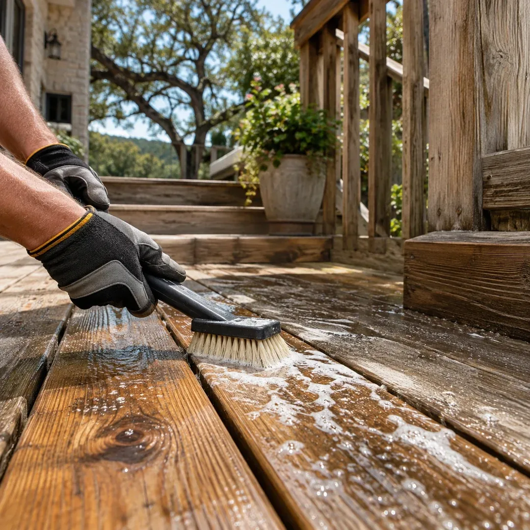 Professional wood fence cleaning