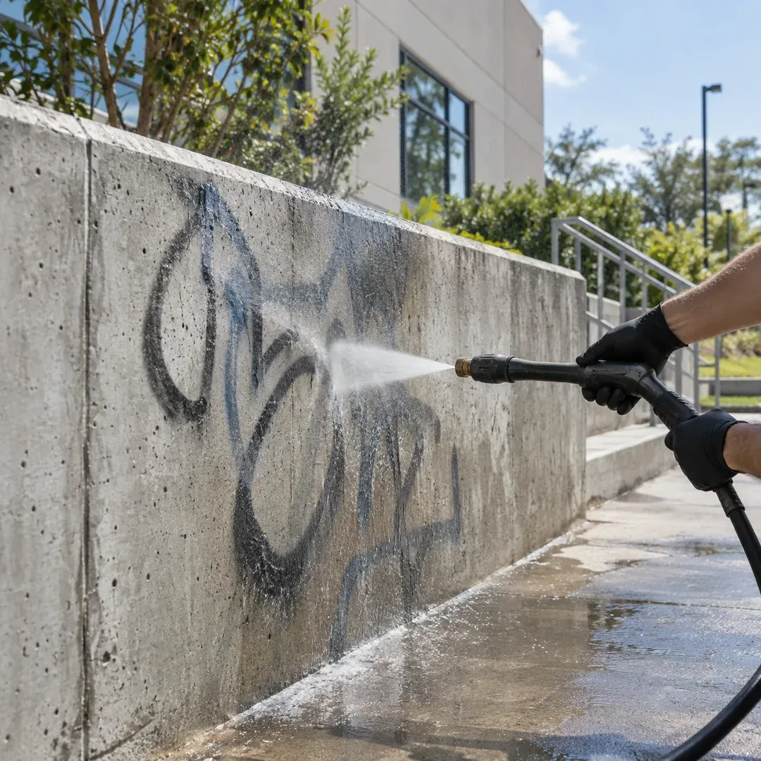 Graffiti removal from concrete