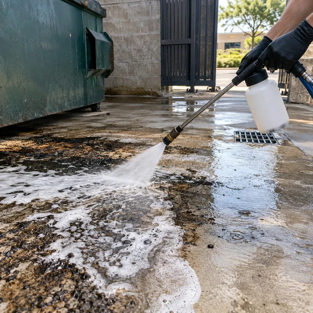 Restaurant drive thru lane degreasing