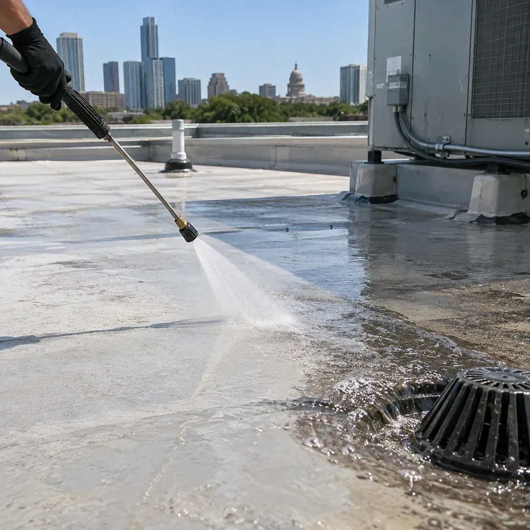 Low pressure asphalt shingle roof washing