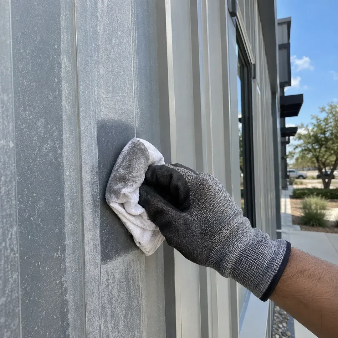 Exterior siding cleaning before painting