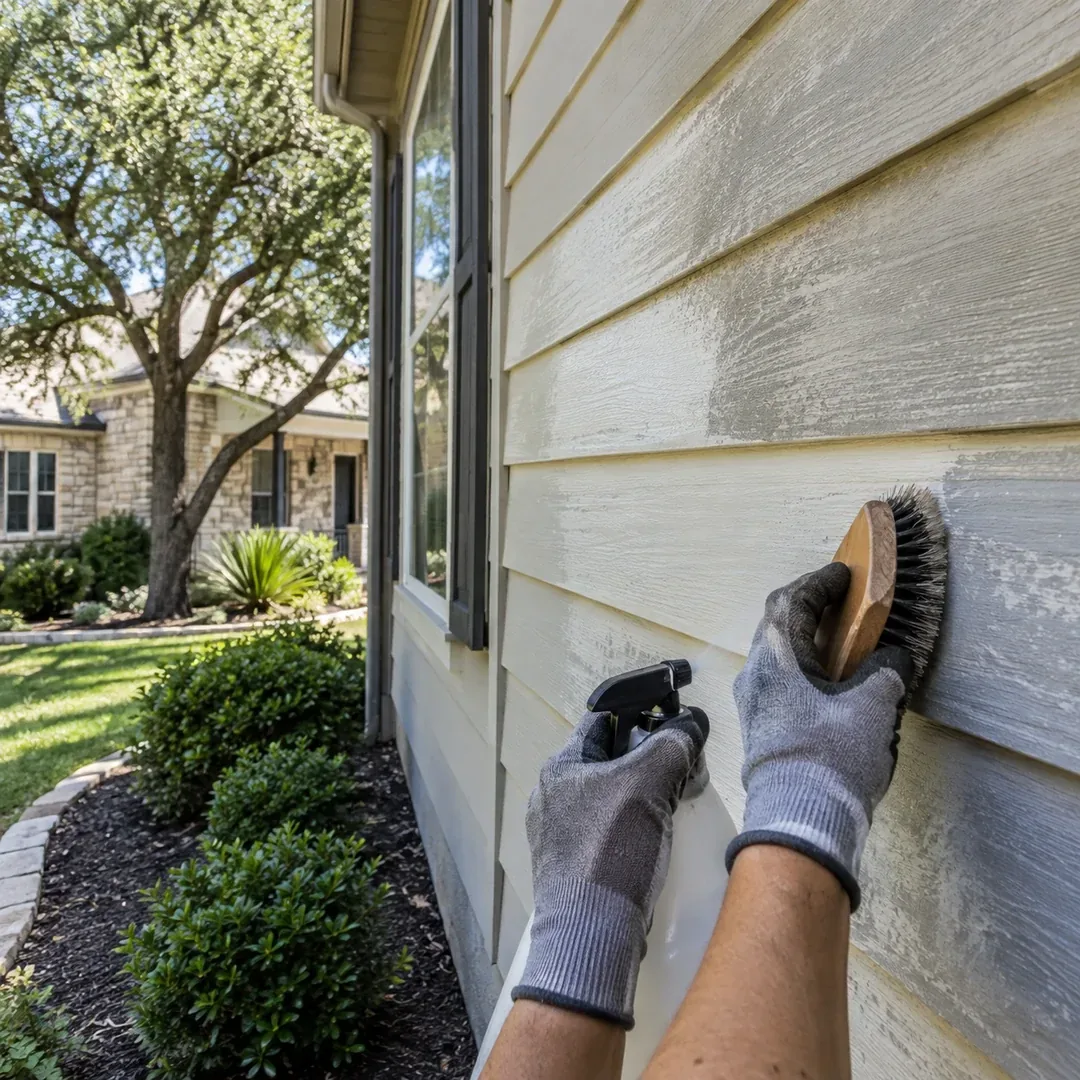 Paint oxidation treatment on siding