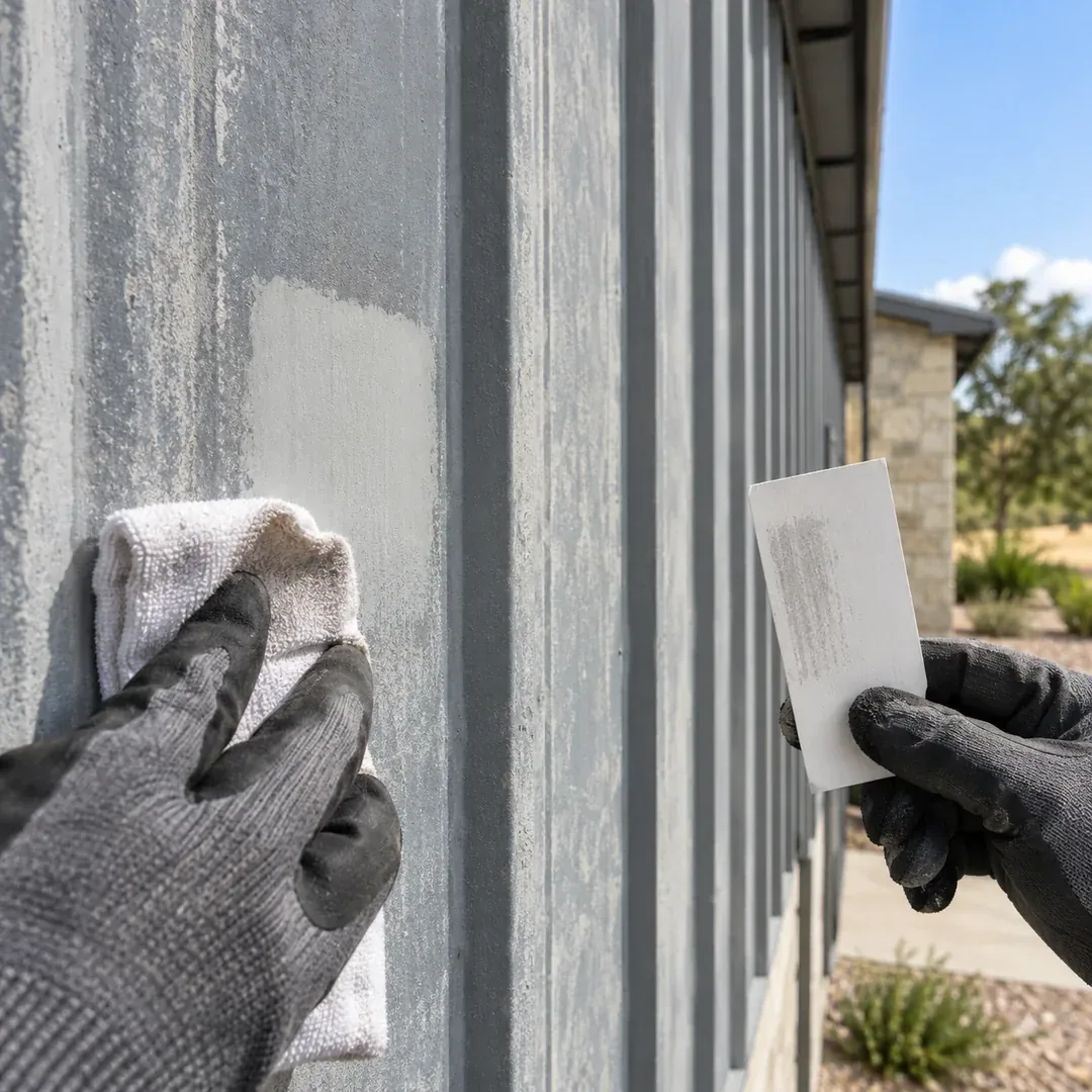 Paint oxidation treatment on siding