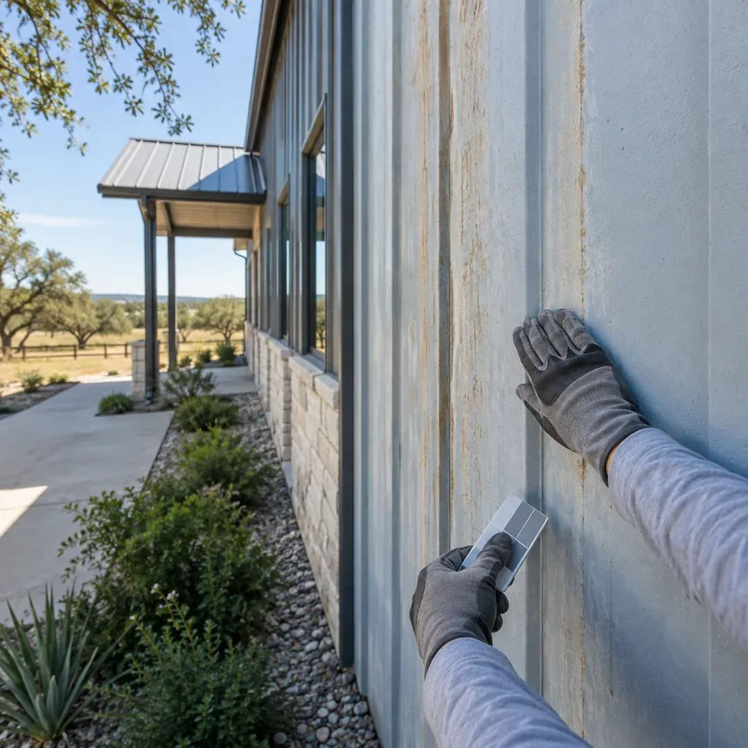 Assessment of oxidation on painted metal siding