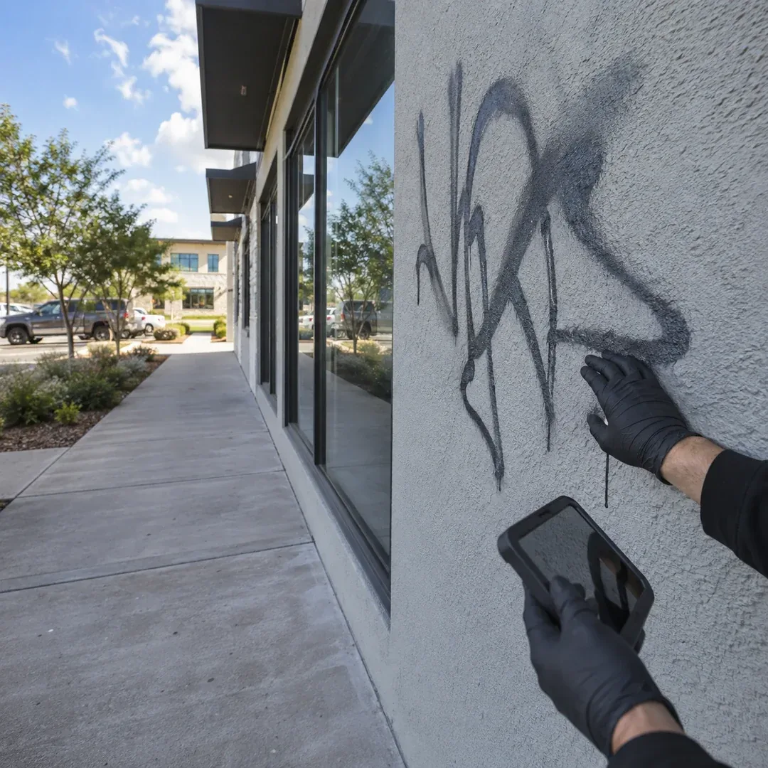Painted surface assessment before graffiti removal