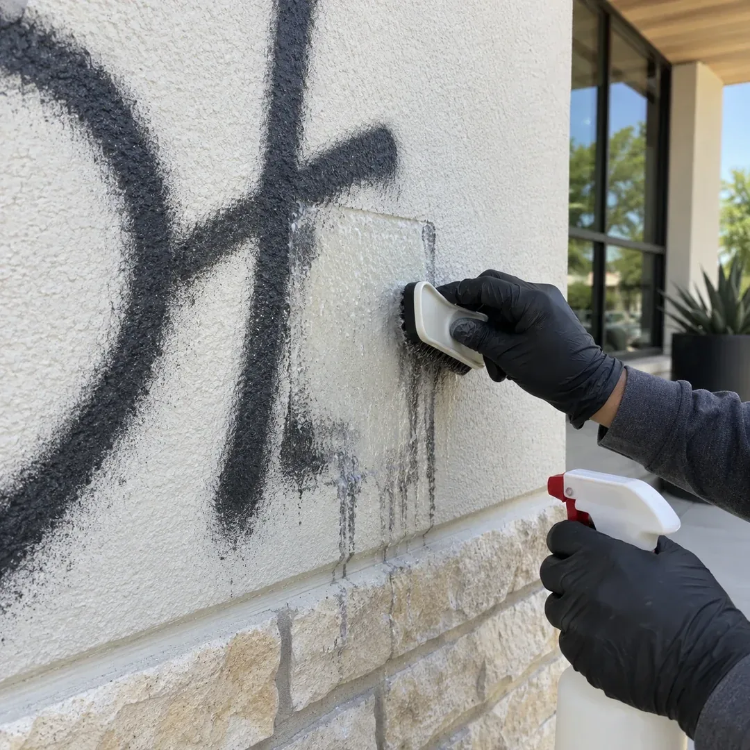 Graffiti removal from brick