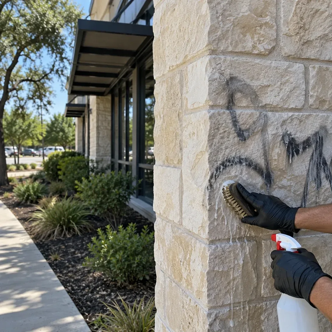 Graffiti removal from natural stone