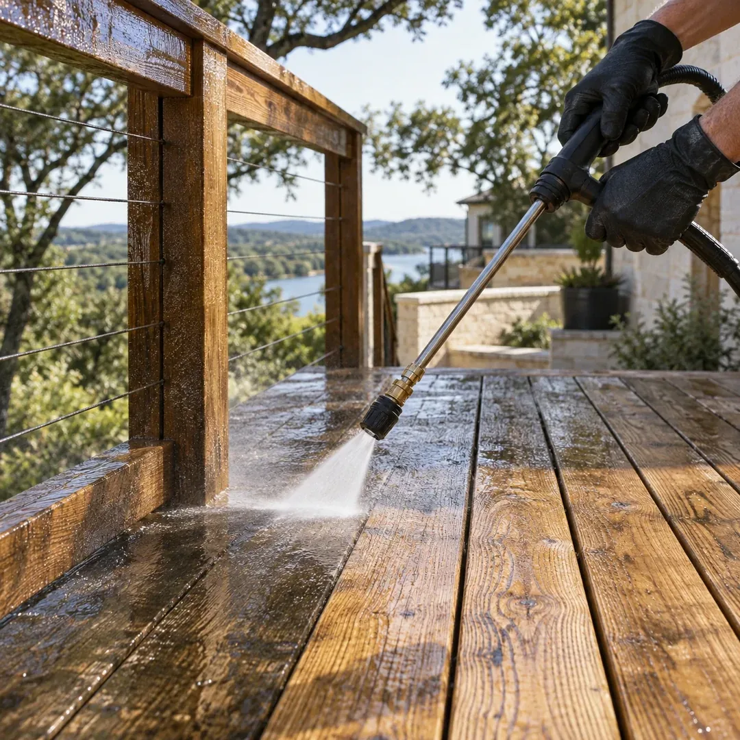 Professional wood deck and fence cleaning