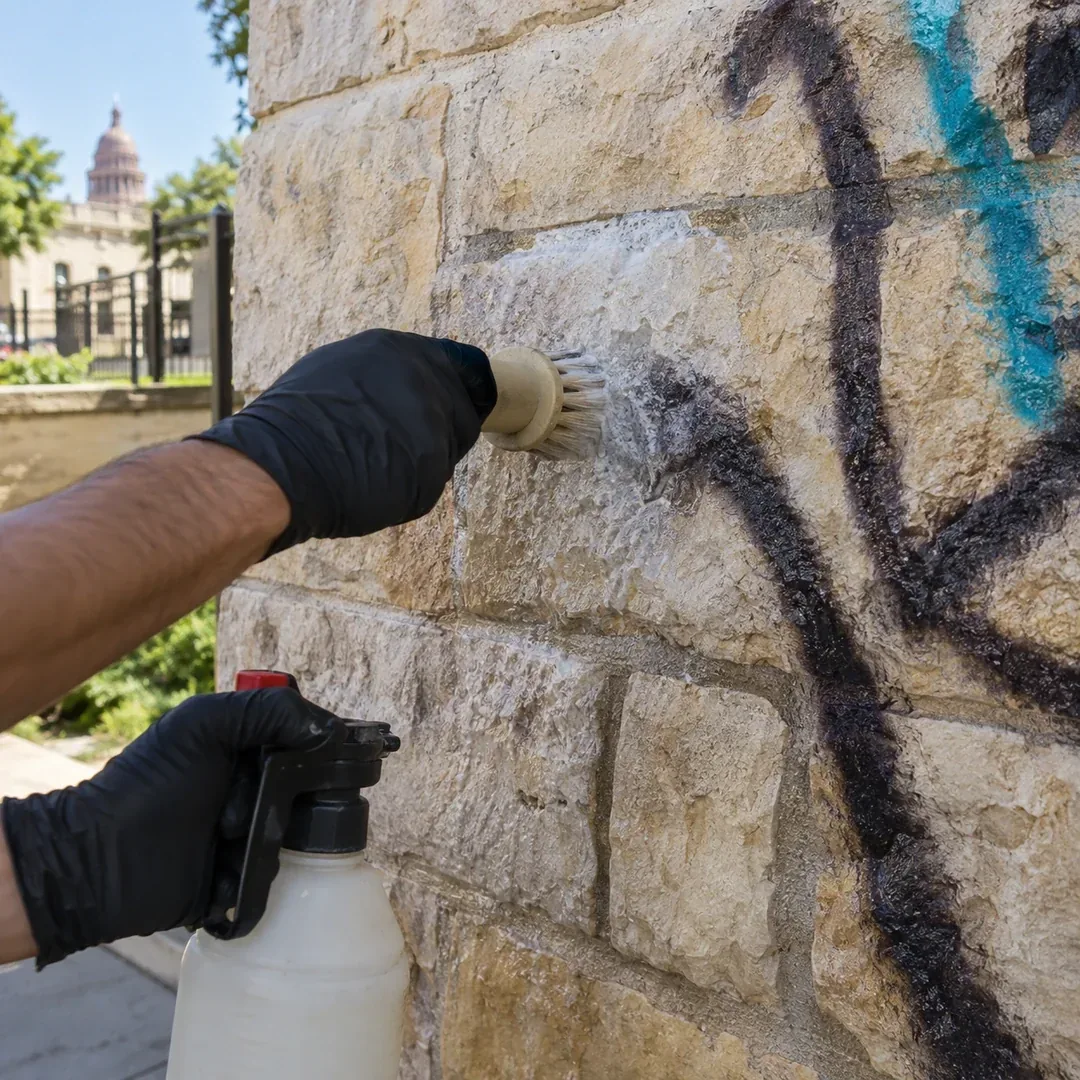 Painted surface assessment before graffiti removal