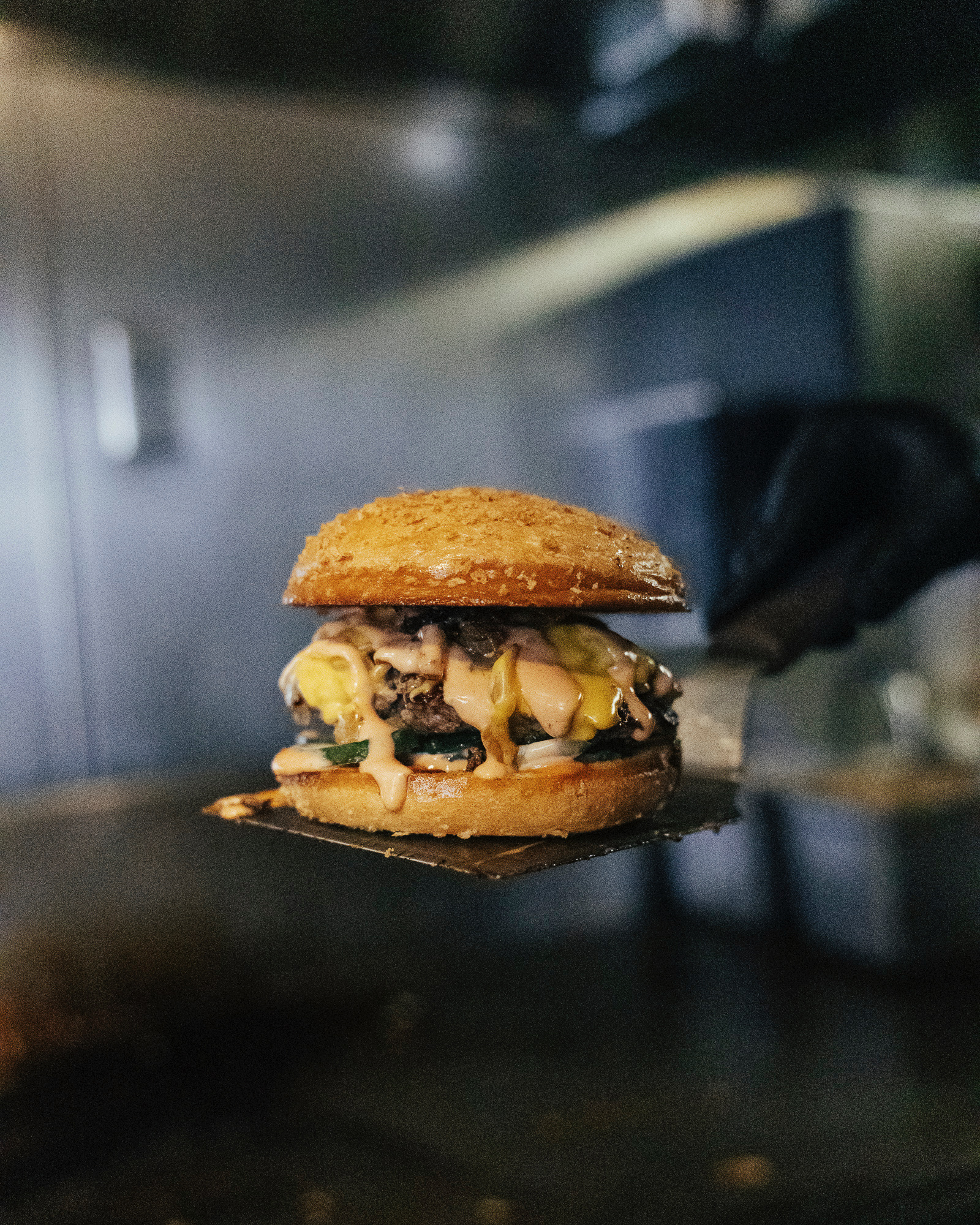 Panda Sal's burger closeup