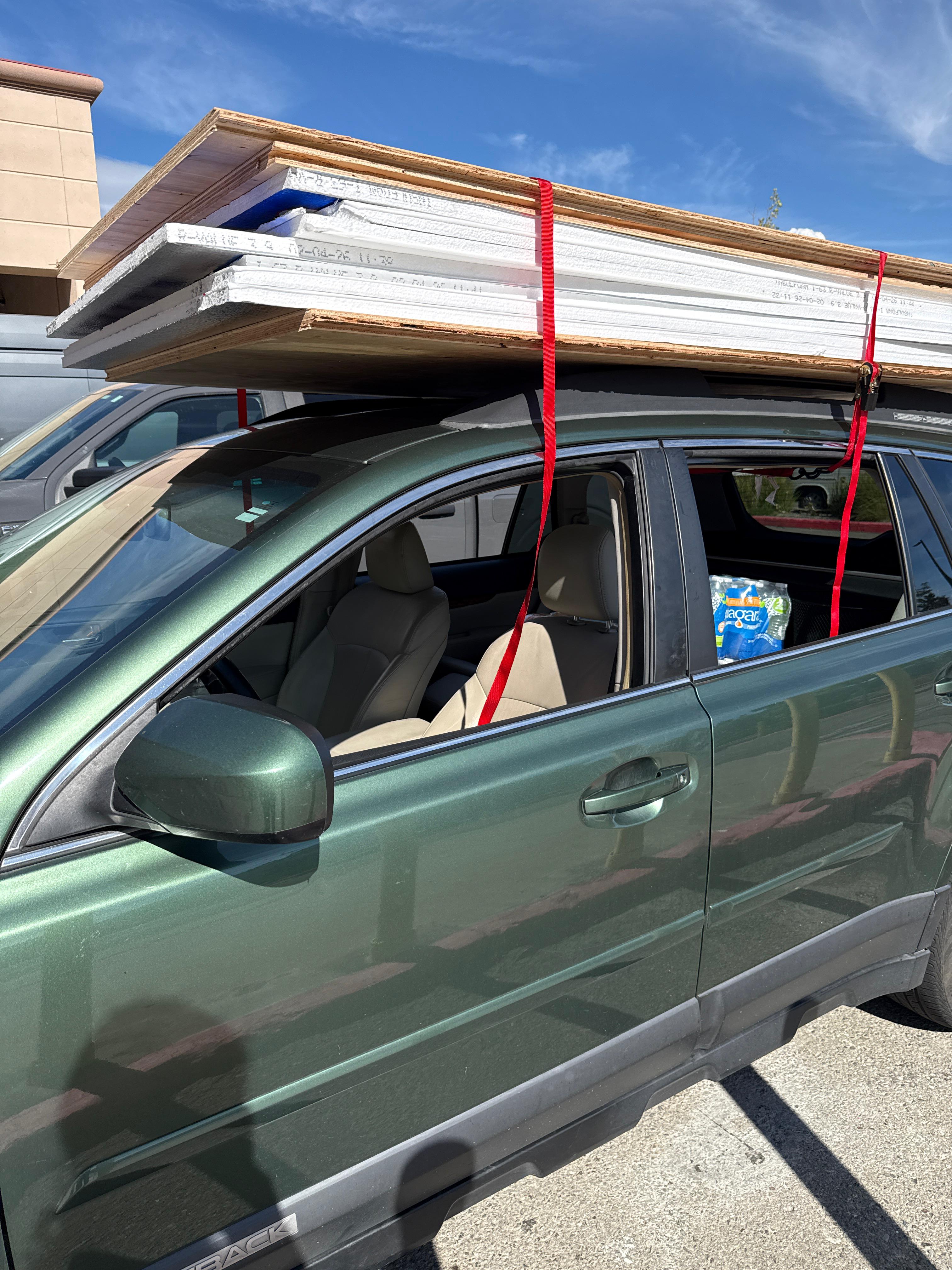 A shot of our truck loaded with lumber.