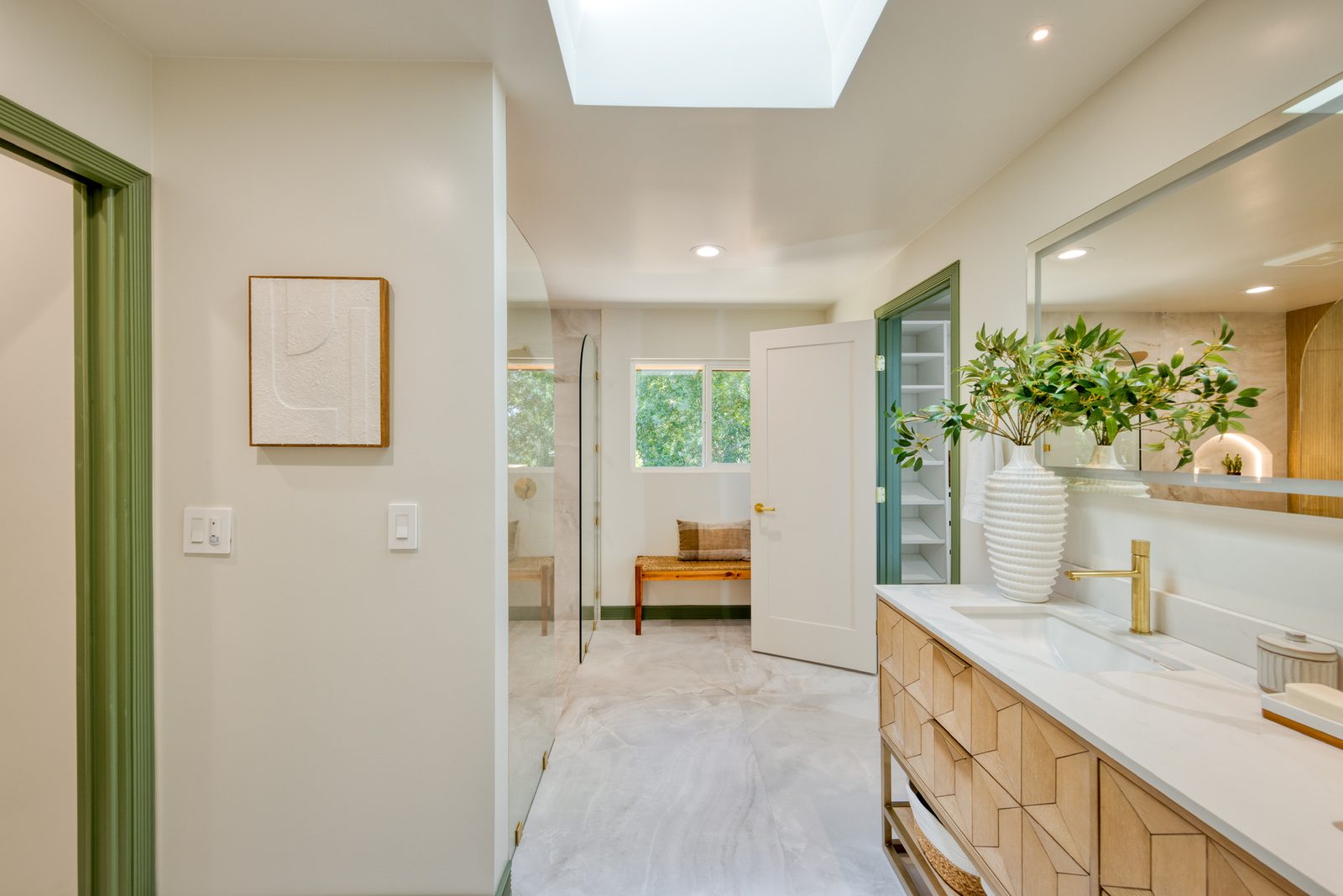Solaria — skylit primary suite bath, Lafayette