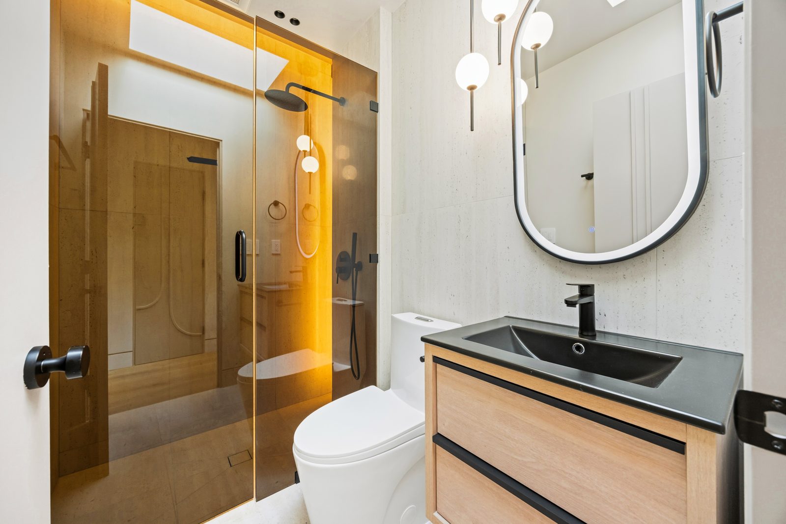 Electrum — bronze glass shower, San Francisco
