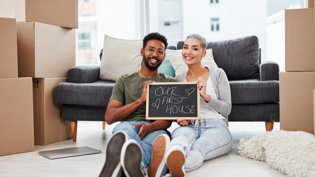 Buyers touring a home