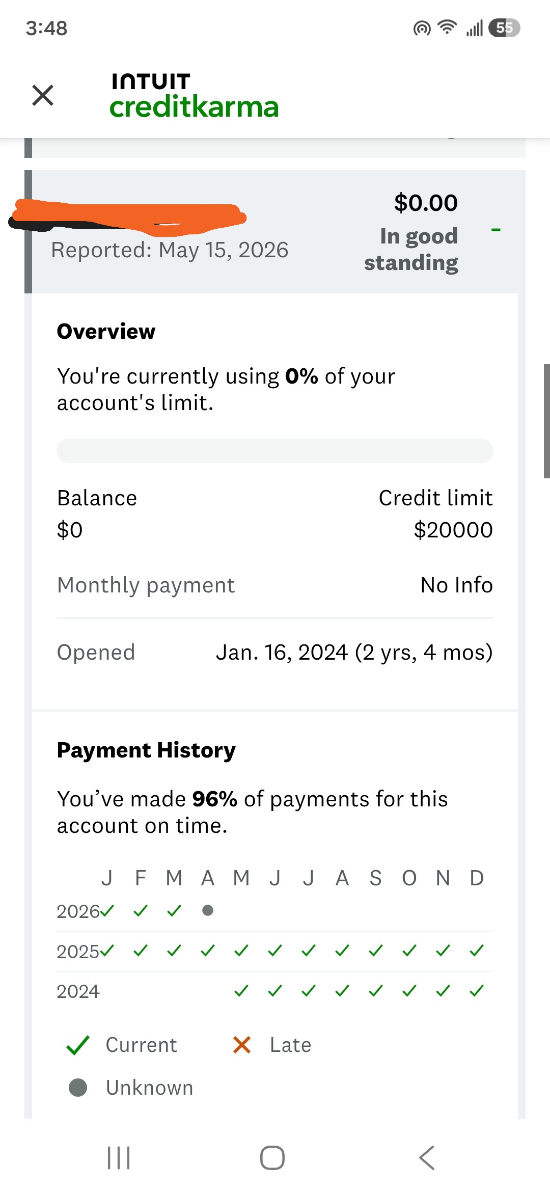 Verified tradeline proof 1