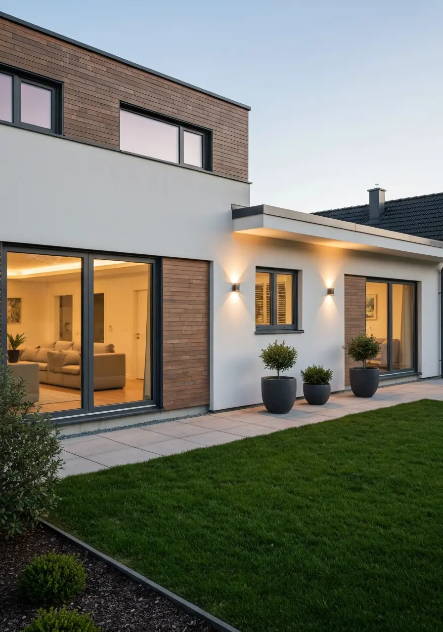 Beautiful home exterior with modern windows