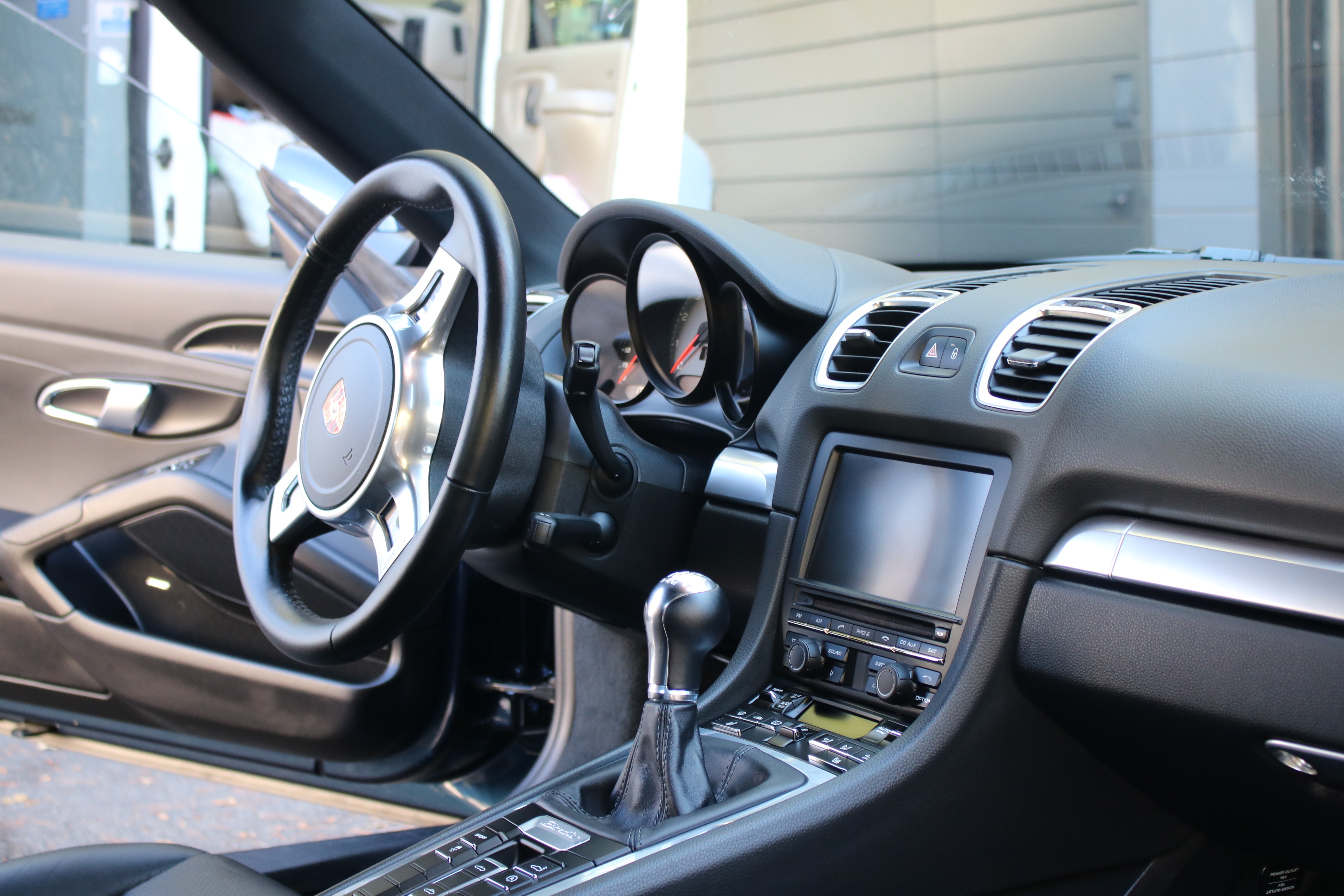 Interior detailing — clean luxury car cabin