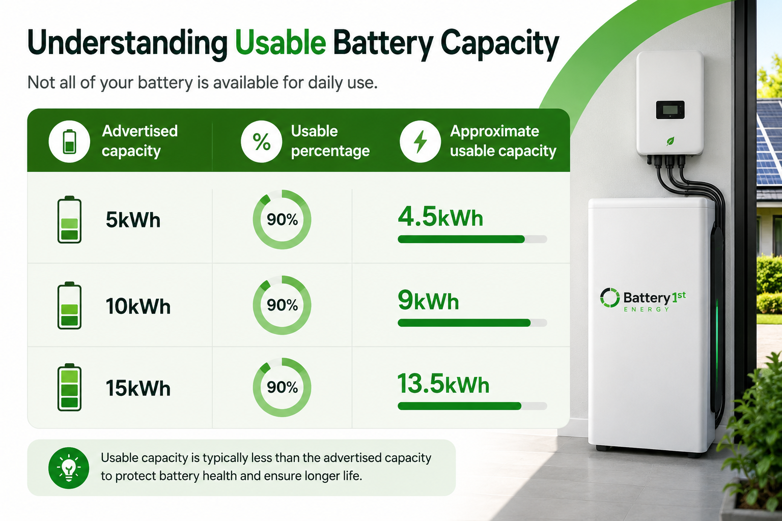 Usable versus nominal capacity Usable versus nominal capacity