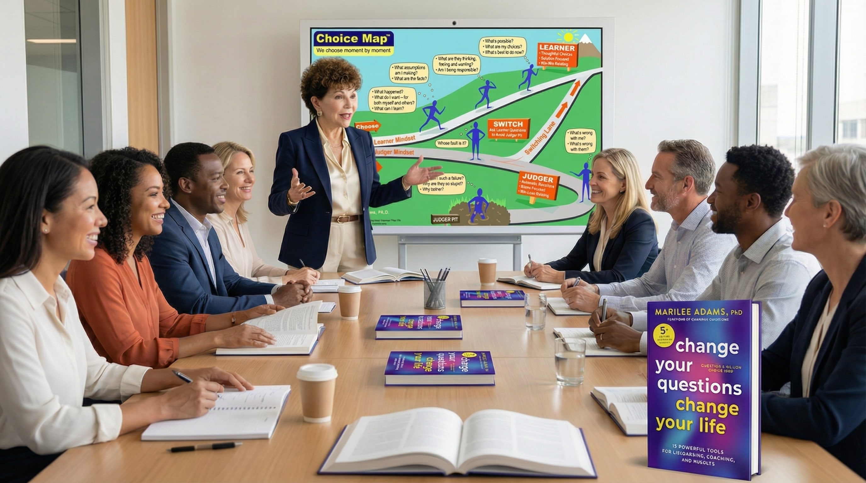 Group working with Change Your Questions, Change Your Life