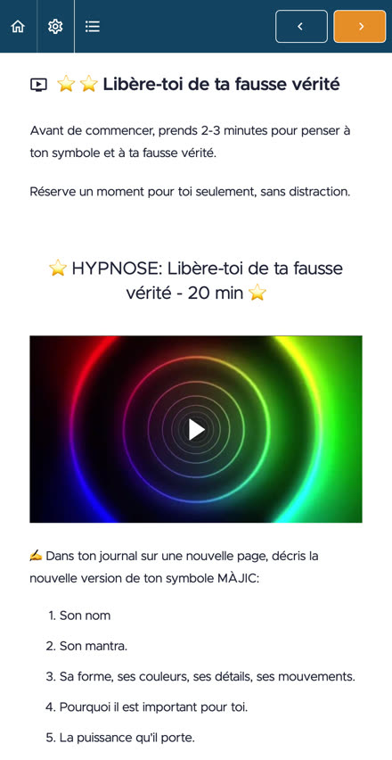Leçon « Libère-toi de ta fausse vérité » dans l’espace membre