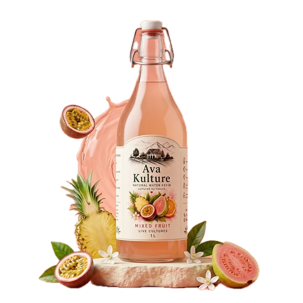 Mixed fruit water kefir, 1L swing-top bottle