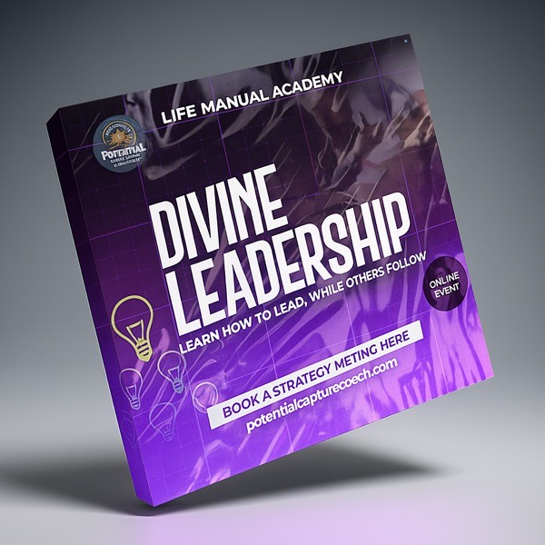 “Divine Leadership course at Potential Capture Coaching Academy: a coach guiding a believer through spiritual leadership development online — faith-based coaching, kingdom leadership training, mindset shift, transformational discipleship.”