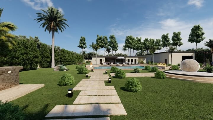 A professionally designed desert landscape at a Cave Creek, AZ residential property, featuring drought-adapted plants, decomposed granite ground cover, and a shaded patio area. The design reflects the rocky Sonoran Desert terrain typical of Cave Creek lots.