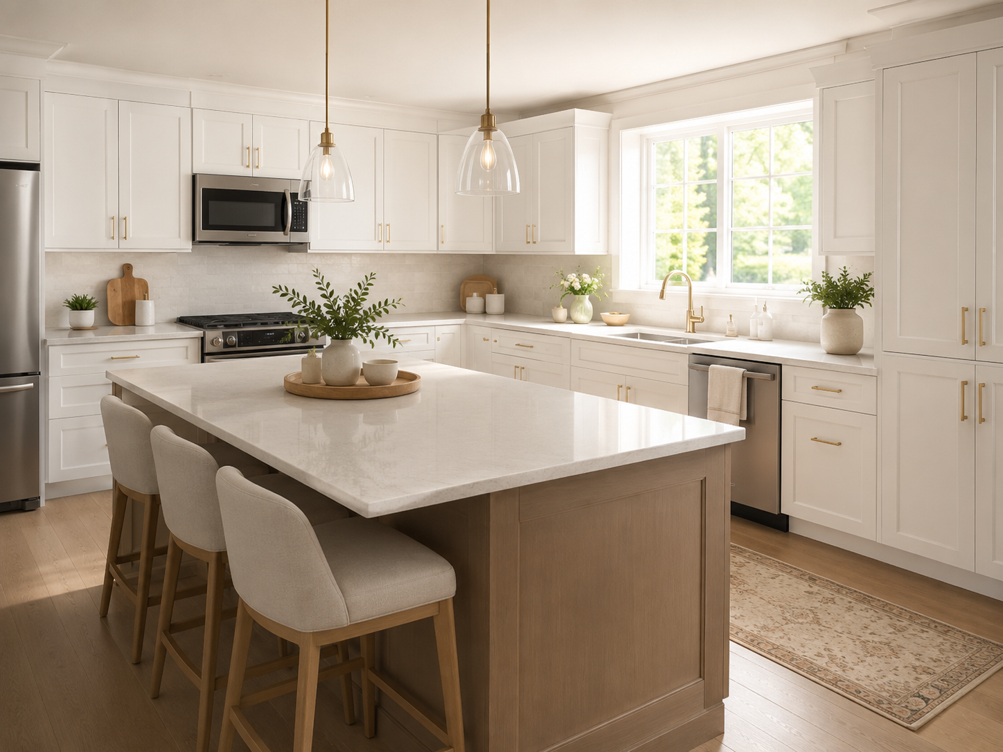 Updated kitchen cabinets after refacing