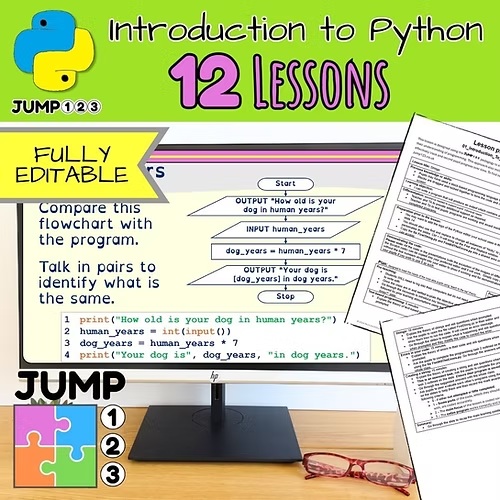 Introduction Python Programming Lessons with JUMP123