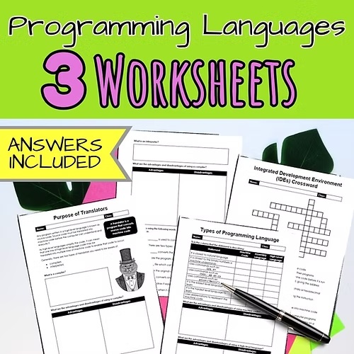 Programming Languages Worksheets