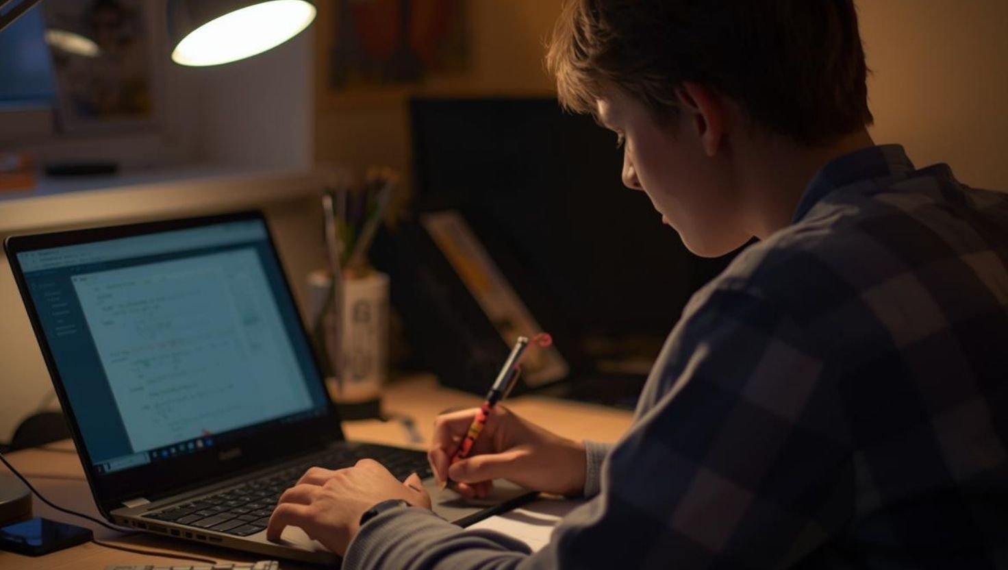 Student revising for their GCSE Computer Science exam Student revising for their GCSE Computer Science exam