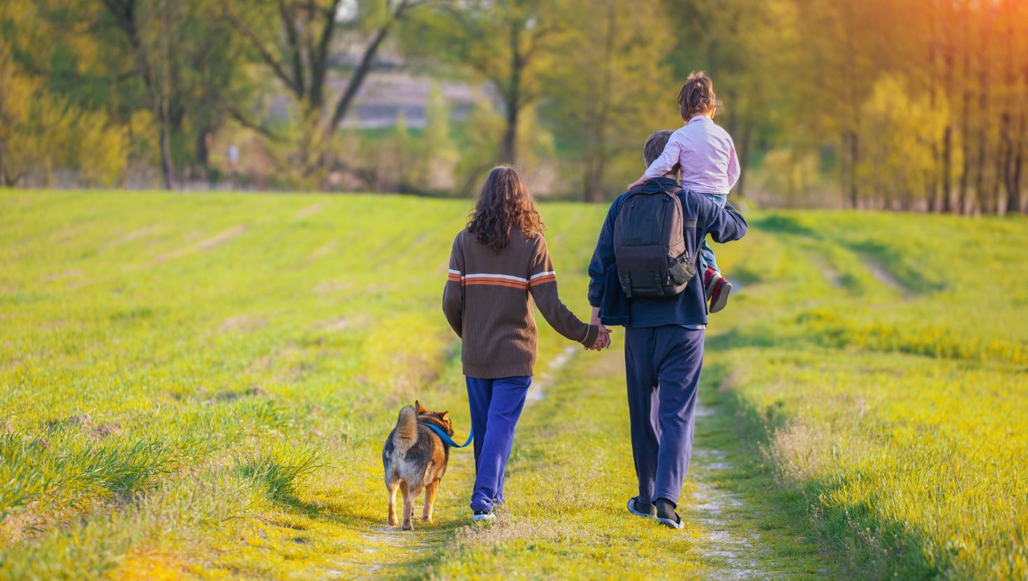 Teacher going for a spring walk to rest during the Easter holidays
