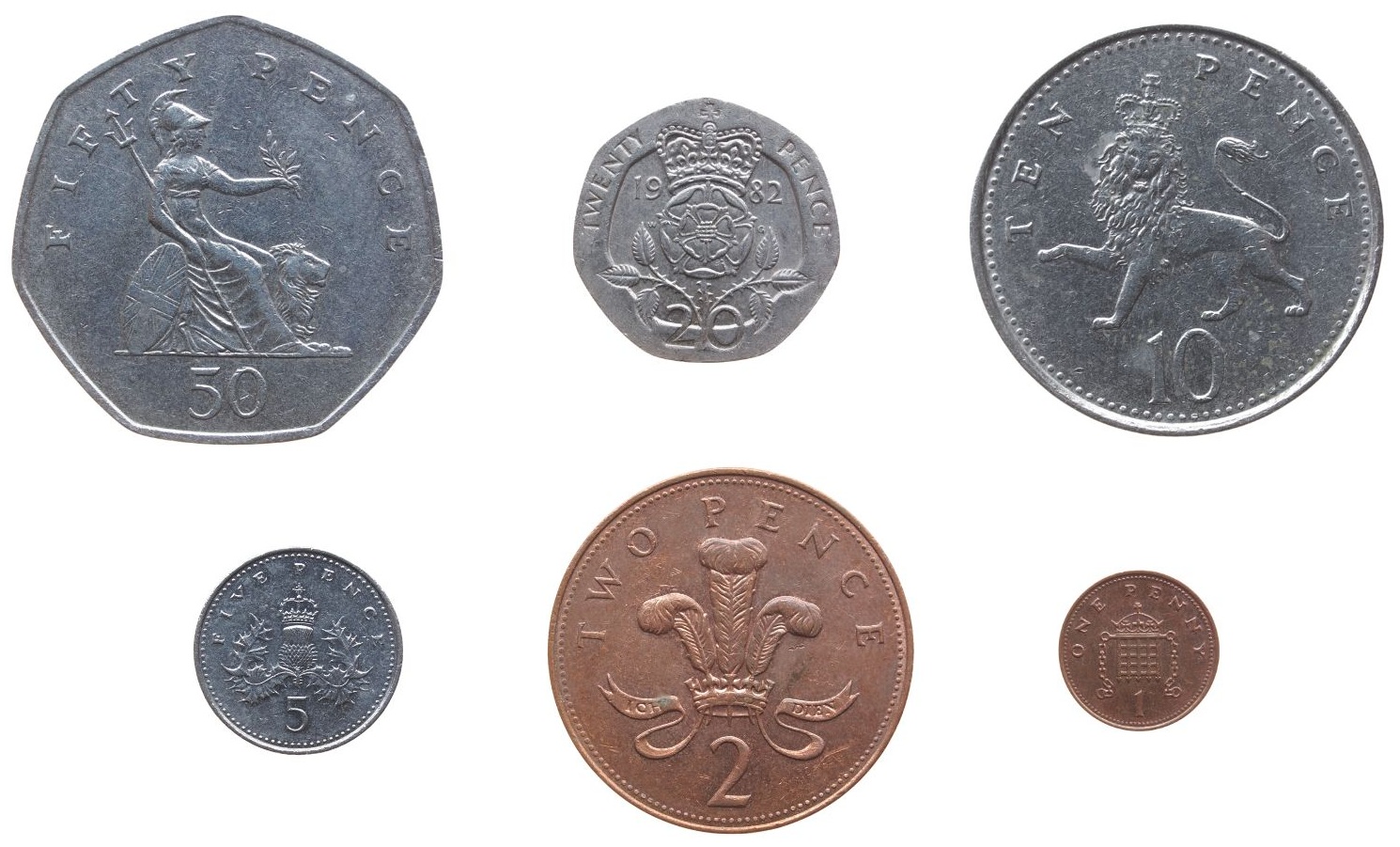 British coins used to give change