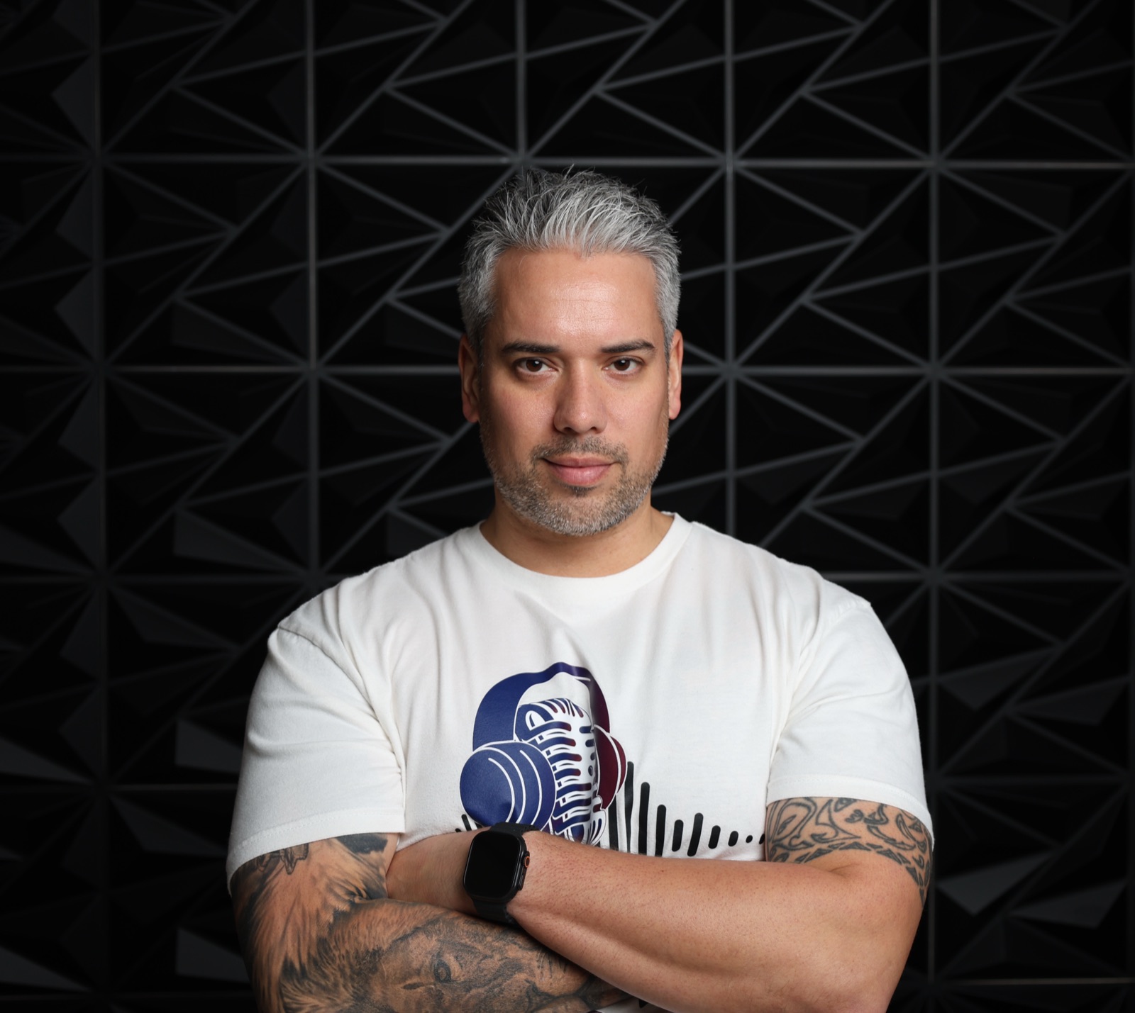 Cam Macias in the L3 Media studio