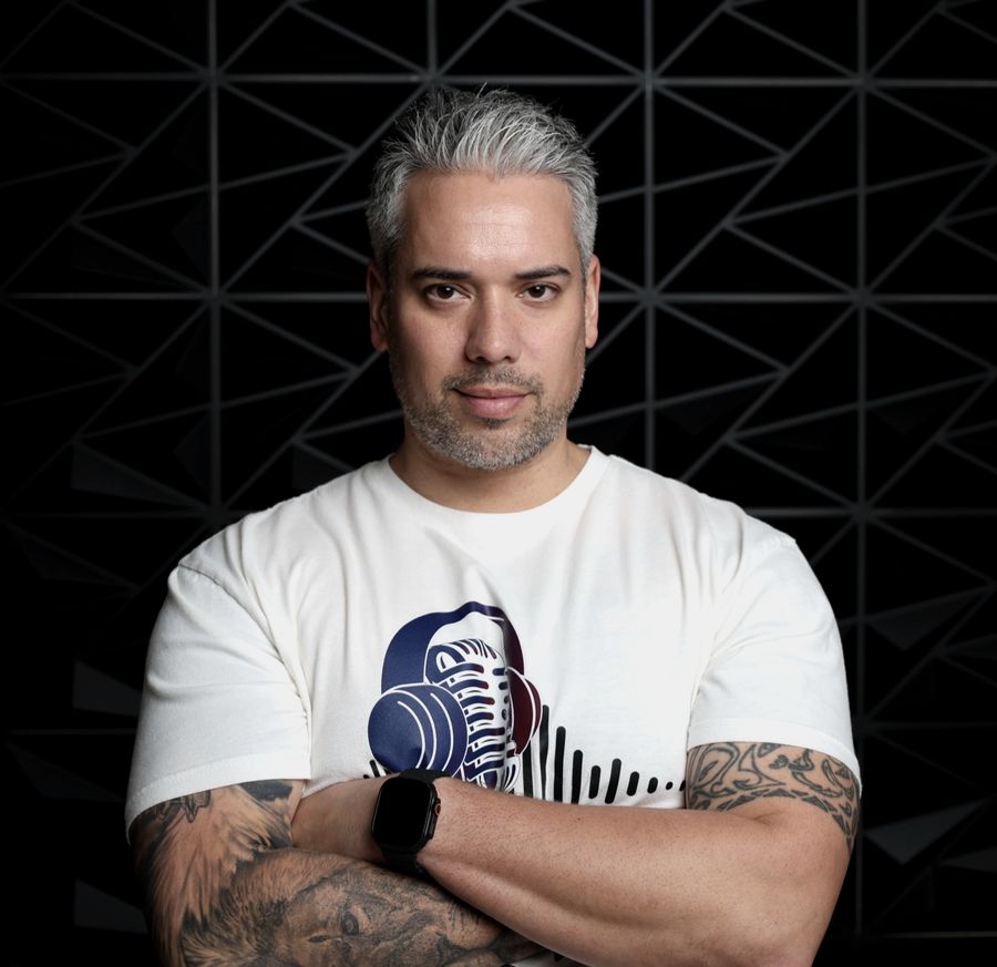 Cam Macias in the studio